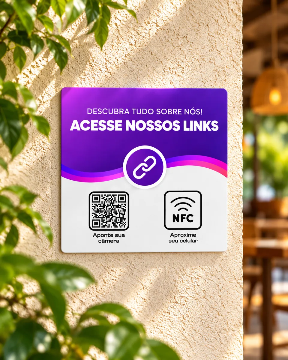 Simulação de plaquinha de links na parede